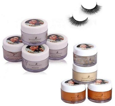 

Professional kit Of Eyelashes with Shahnaz Husain Diamond Revival facial Kit 40 gm,Gold Facial Kit 24 Carat Skin Radiance Face 40 gm(Set of 2)