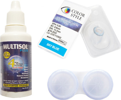 

Color Style (Sky Blue) Colored Contact Lenses Half-yearly Contact Lens(0, Sea Blue, Pack of 3)
