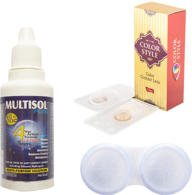 

Color Style (Hazel) Colored Contact Lenses Quaterly Contact Lens(0, Hazel, Pack of 3)