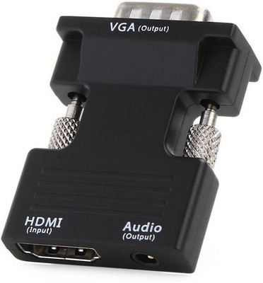 

Microware HDTV Female with audio to vga converter hdmi adapter HDMI Adapter(Compatible with HDTV, Blu-Ray, Set Top Box, Black)