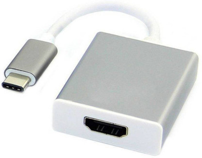 

Microware USB 3.1 Type c to HDMI Converter MultiPort External Display Projector for Connector TV Led USB C Type Cable(Silver)