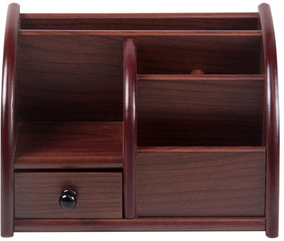 

Aarav International 6 Compartments wood Pen stand(Brown)