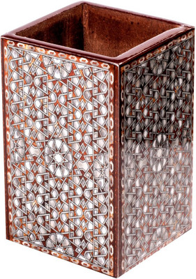 

Scrafts 1 Compartments Wooden Pen Holder(Brown)