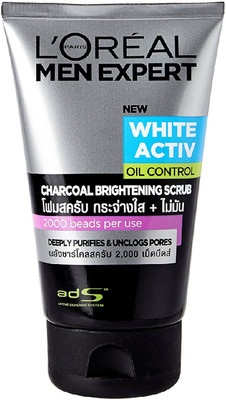

L'Oreal Men Expert White Active Charcoal Brightening Scrub 2000 Beads Per Use Face Wash(100 ml)