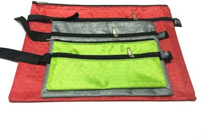 

Yes PVC Zipper Bag(Set Of 3, Red, Grey, Green)