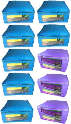 

Afrose High Quality Multipurpose Plain 3 pcs Purple and 7 PC Blue Saree Cover Capacity 10-15 Units Saree/Blouse Each(Purple, Blue)