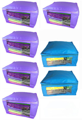 

Afrose High Quality Multipurpose Plain 5 pcs Purple and 2 PC Blue Saree Cover Capacity 10-15 Units Saree/Blouse Each(Purple, Blue)