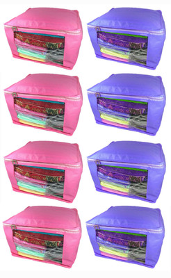 

Afrose High Quality Multipurpose Plain 4 pcs Pink and 4 PC Blue Saree Cover Capacity 10-15 Units Saree/Blouse Each(Pink, Purple)