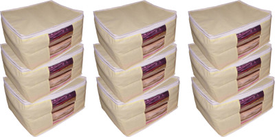 

Afrose High Quality Multipurpose Non-Woven Plain 10inch Saree Cover 9PC Capacity 10-15 Units Saree/Blouse Each(Cream)