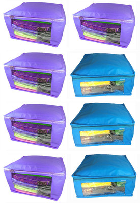 

Afrose High Quality Multipurpose Plain 5 pcs Purple and 3 PC Blue Saree Cover Capacity 10-15 Units Saree/Blouse Each(Purple, Blue)