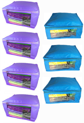 

Afrose High Quality Multipurpose Plain 4 pcs Purple and 3 PC Blue Saree Cover Capacity 10-15 Units Saree/Blouse Each(Purple, Blue)