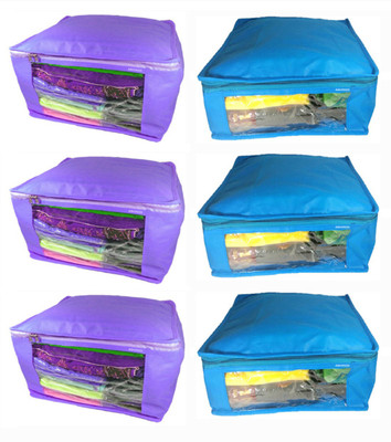 

Afrose High Quality Multipurpose Plain 3 pcs Purple and 3 PC Blue Saree Cover Capacity 10-15 Units Saree/Blouse Each(Purple, Blue)