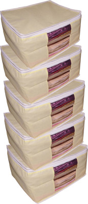 

Afrose High Quality Multipurpose Non-Woven Plain 10inch Saree Cover 5PC Capacity 10-15 Units Saree/Blouse Each(Cream)
