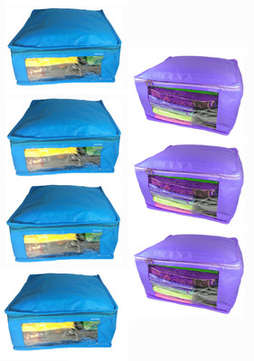 

Afrose High Quality Multipurpose Plain 3 pcs Purple and 4 PC Blue Saree Cover Capacity 10-15 Units Saree/Blouse Each(Purple, Blue)