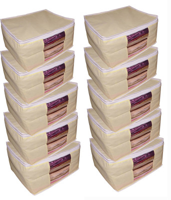 

Afrose High Quality Multipurpose Non-Woven Plain 10inch Saree Cover 10PC Capacity 10-15 Units Saree/Blouse Each(Cream)