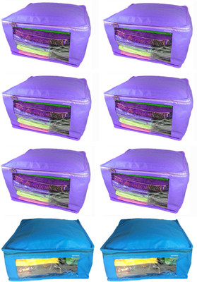 

Afrose High Quality Multipurpose Plain 6 pcs Purple and 2 PC Blue Saree Cover Capacity 10-15 Units Saree/Blouse Each(Purple, Blue)