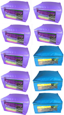 

Afrose High Quality Multipurpose Plain 7 pcs Purple and 3 PC Blue Saree Cover Capacity 10-15 Units Saree/Blouse Each(Purple, Blue)