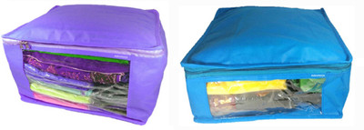 

Afrose High Quality Multipurpose Plain 1 pcs Purple and 1 PC Blue Saree Cover Capacity 10-15 Units Saree/Blouse Each(Purple, Blue)