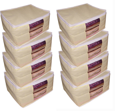 

Afrose High Quality Multipurpose Non-Woven Plain 10inch Saree Cover 8PC Capacity 10-15 Units Saree/Blouse Each(Cream)