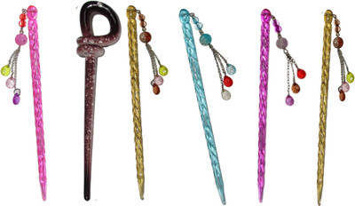

BYBY Combo of Multi Color Juda Sticks Bun Stick(Multicolor)