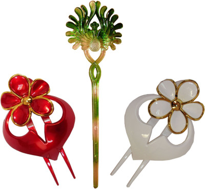 

LOOY Combo of Multi Color Juda Sticks Bun Stick(Multicolor)