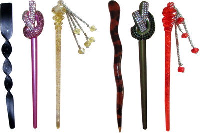 

GUNU Combo of Multi Color Juda Sticks Bun Stick(Multicolor)