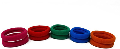 

Rbasics Basicscolor hair ponytail holder elastic rubberband soft fabric small size pack of 10 Rubber Band(Multicolor)