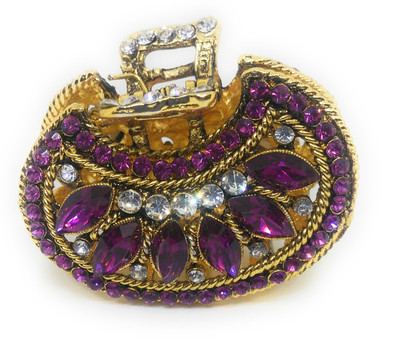 

Khubsurat Metal Hair Clutcher / Hair Claw Clip stud with Rani Colour Stone and Kundan, Gold Tone Hair Jewelry Hair Claw(Gold, Pink)