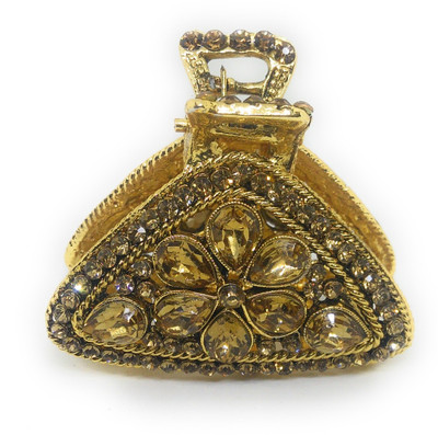 

Khubsurat Metal Hair Clutcher / Hair Claw Clip stud with Golden Stone and Kundan, Gold Tone Hair Jewelry Hair Claw(Gold)