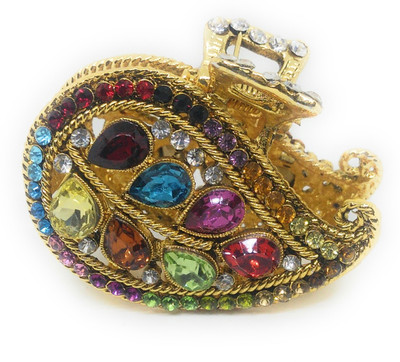 

Khubsurat Metal Hair Clutcher / Hair Claw Clip stud with Multi Colour Stone and Kundan, Gold Tone Hair Jewelry Hair Claw(Multicolor)
