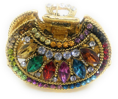 

Khubsurat Metal Hair Clutcher / Hair Claw Clip stud with Multi Colour Stone and Kundan, Gold Tone Hair Jewelry Hair Claw(Multicolor)