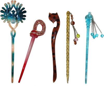 

GITI Combo of Multi Color Juda Sticks Bun Stick(Multicolor)