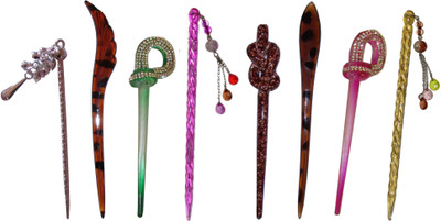 

KINO Combo of Multi Color Juda Sticks Bun Stick(Multicolor)