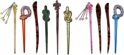 

GITI Combo of Multi Color Juda Sticks Bun Stick(Multicolor)