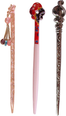 

CHANDA Combo of Multi Color Juda Sticks Bun Stick(Multicolor)