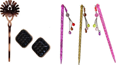 

NIRA Combo of Multi Color Juda Sticks Bun Stick(Multicolor)