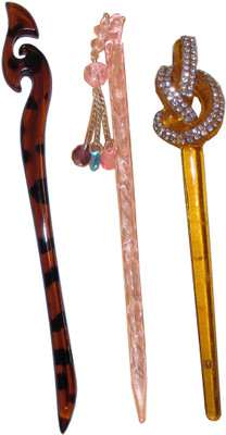 

MUSKJ Combo of Multi Color Juda Sticks Bun Stick(Multicolor)