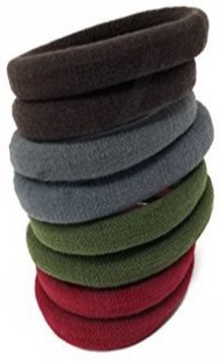 

Rbasics hair ponytail holder elastic rubberband soft fabric Medium size (Dark colours) Pack of 8 Rubber Band(Multicolor)
