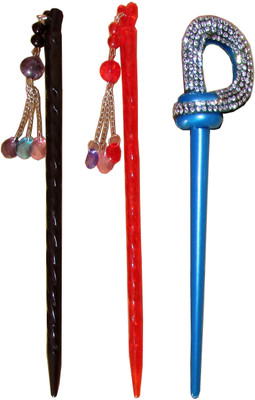 

HOOK Combo of Multi Color Juda Sticks Bun Stick(Multicolor)