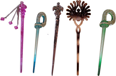 

AIJ Combo of Multi Color Juda Sticks Bun Stick(Multicolor)
