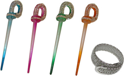 

SHOKE Combo of Multi Color Juda Sticks Bun Stick(Multicolor)