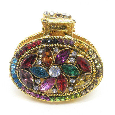 

Khubsurat Metal Hair Clutcher / Hair Claw Clip stud with Multi Colour Stone and Kundan, Gold Tone Hair Jewelry Hair Claw(Multicolor)