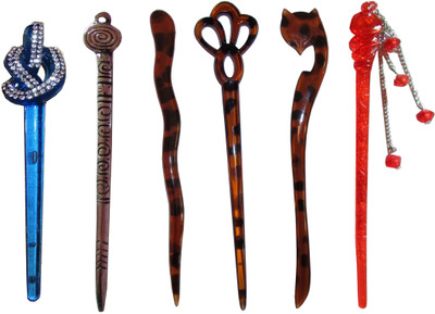 

KUNJ Combo of Multi Color Juda Sticks Bun Stick(Multicolor)