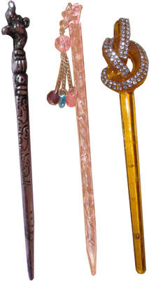 

HOOK Combo of Multi Color Juda Sticks Bun Stick(Multicolor)