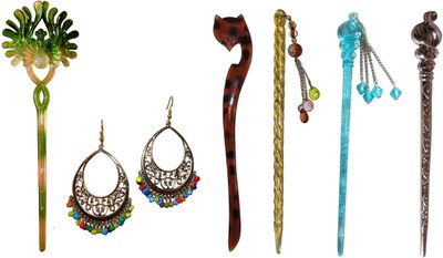 

SHIP Combo of Multi Color Juda Sticks Bun Stick(Multicolor)