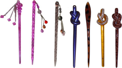 

KUNJ Combo of Multi Color Juda Sticks Bun Stick(Multicolor)