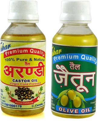 

TUSHAR 100% PURE & NATURAL CASTOL OIL & OLIVE OIL Hair Oil(200 ml)
