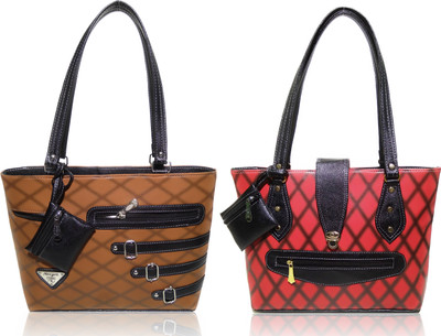 

AZED Collections Shoulder Bag(Brown, Red)