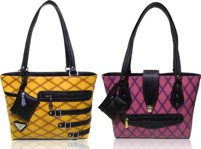

AZED Collections Shoulder Bag(Yellow, Purple), Purple;yellow