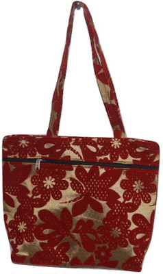 

NavRup Handworks Shoulder Bag(Red, Gold), Gold;red